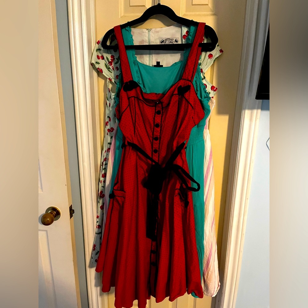Red with Black Polka Dot Dress